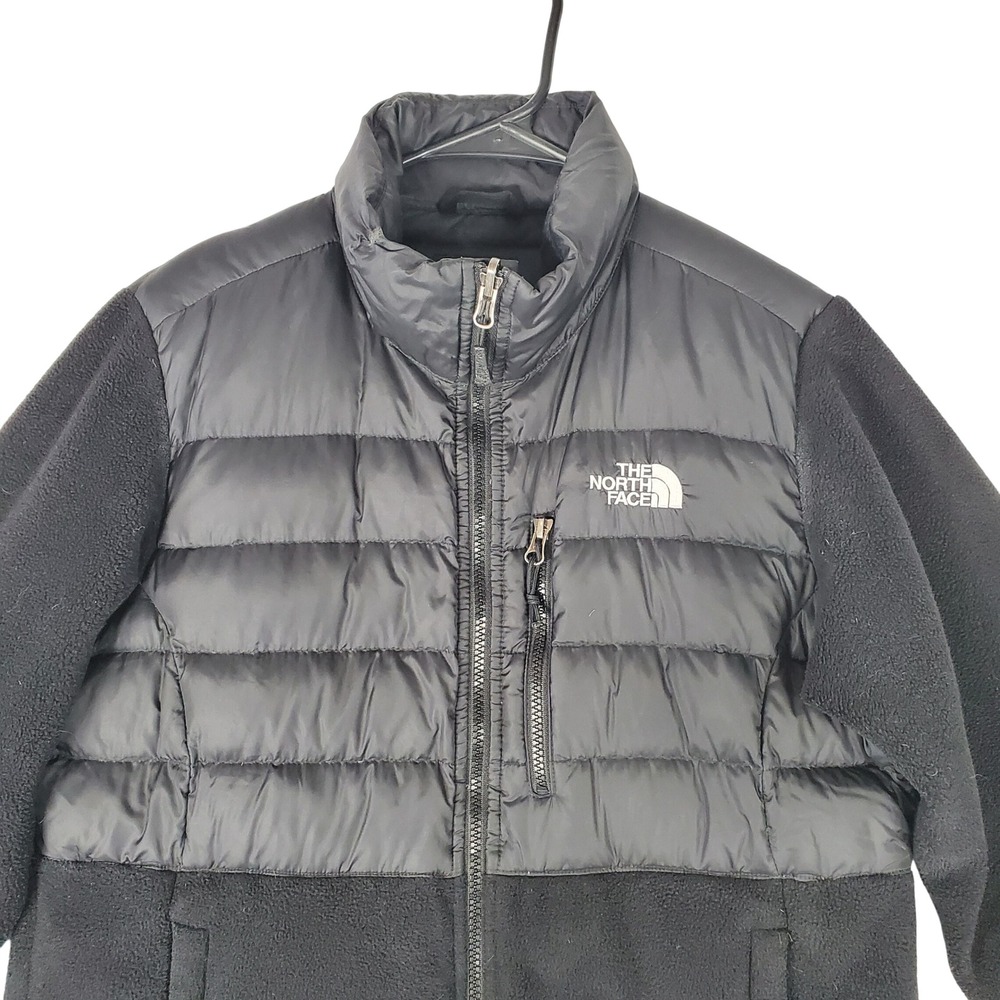 The North Face Womens 550 Down Polartec Fleece Hybrid Jacket Black Medium